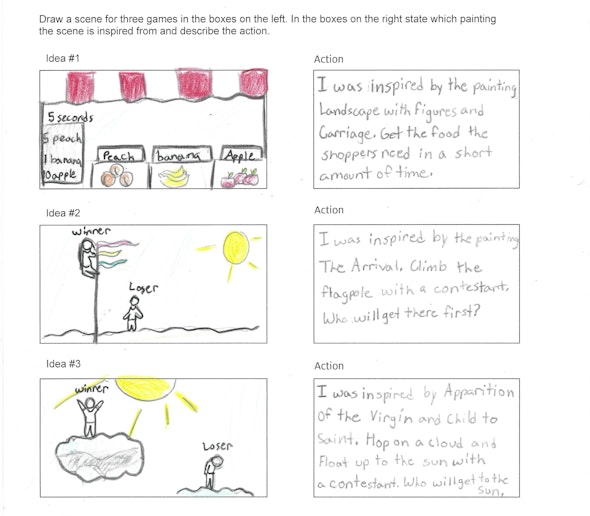 <p>Video Game Storyboard by Luna S., 5th grade, St. Mary Interparochial School</p>