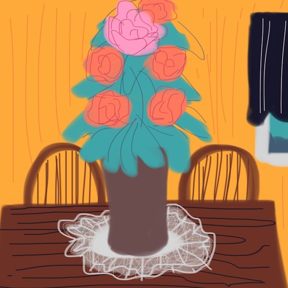 <p><em>Floral Still Life</em> by Tyler D., 7th grade, Universal CS – Vare</p>