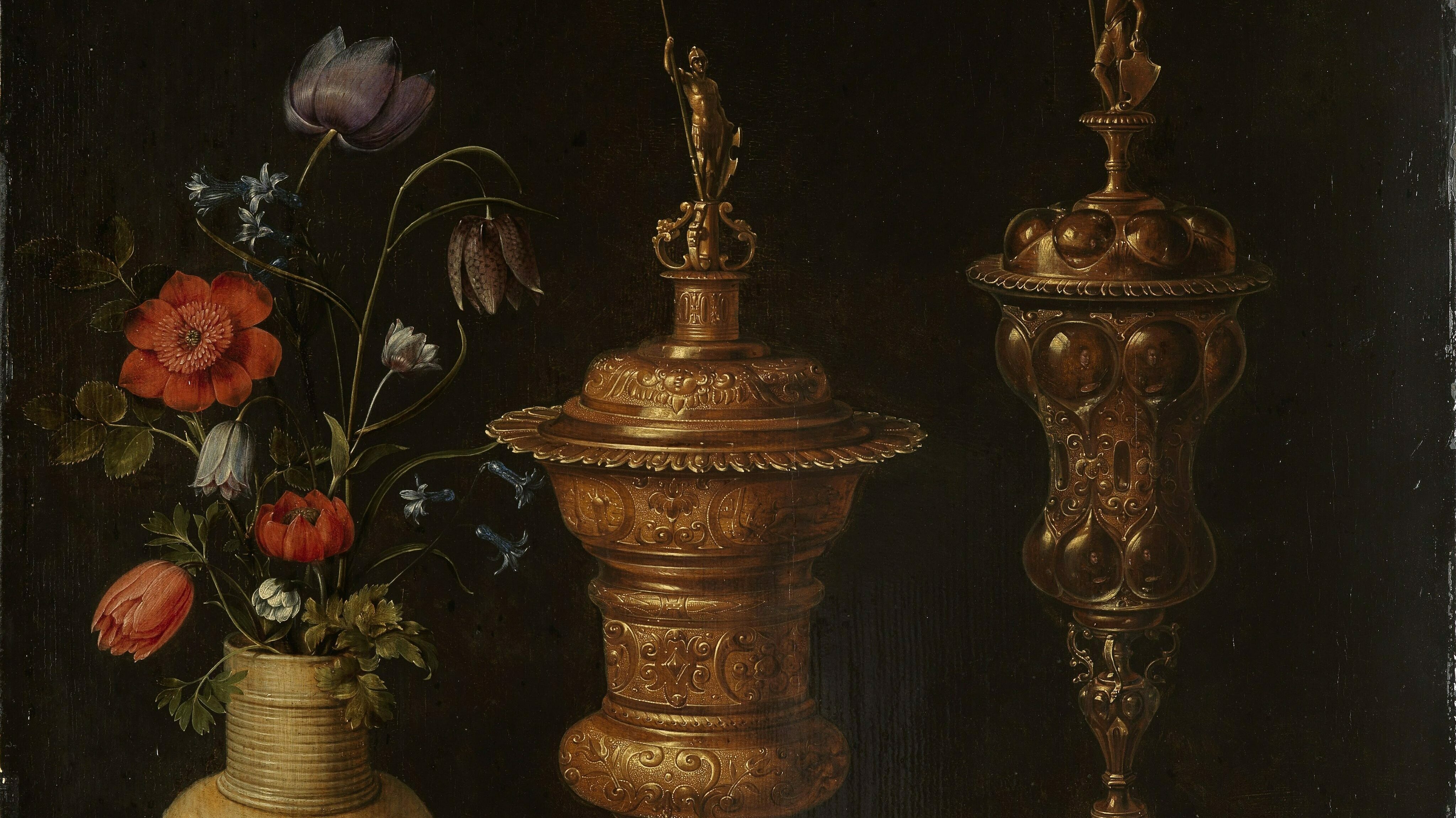 Dutch Art And The Non Golden Age Online Classes At The Barnes   APR Still Life With Flowers And Gold Cups Of Honour 1612 231107 213604 